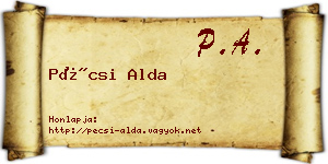Pécsi Alda névjegykártya