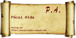 Pécsi Alda névjegykártya